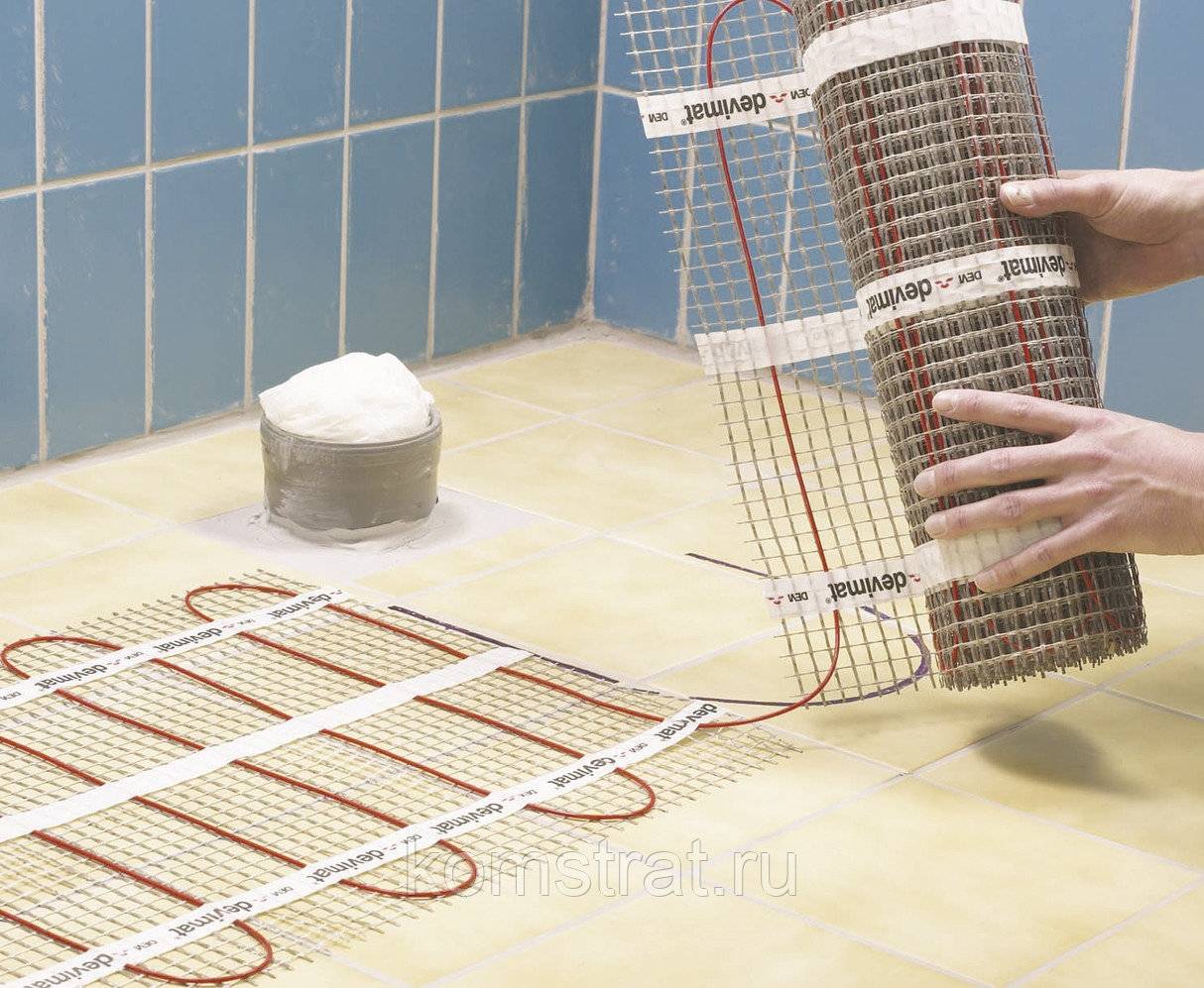 Теплый пол в ванной комнате - водяной и электрический