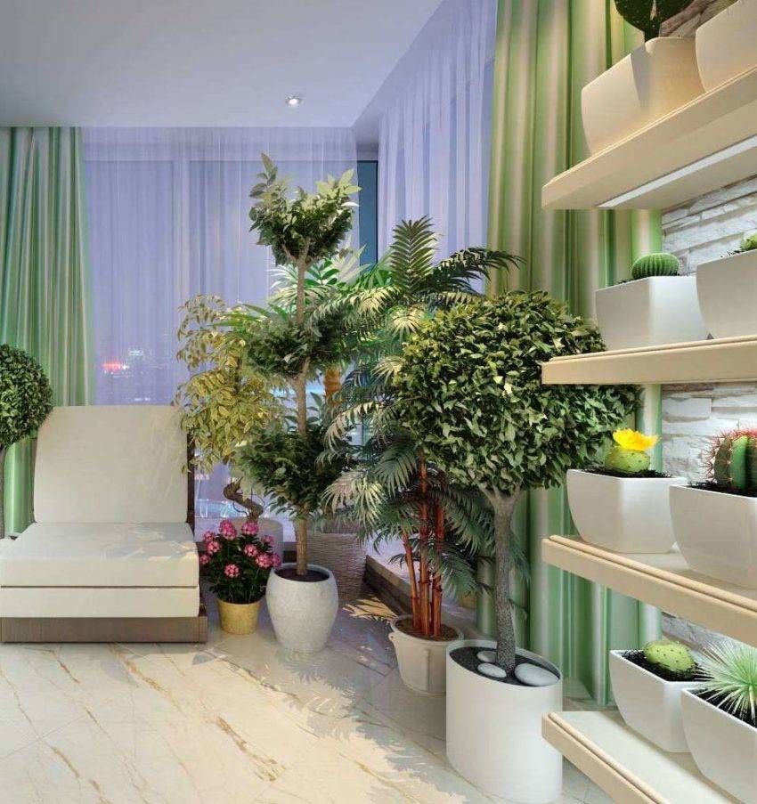 Комнатные растения в интерьере квартиры и жилого дома, декоративные искусственные растения для интерьера