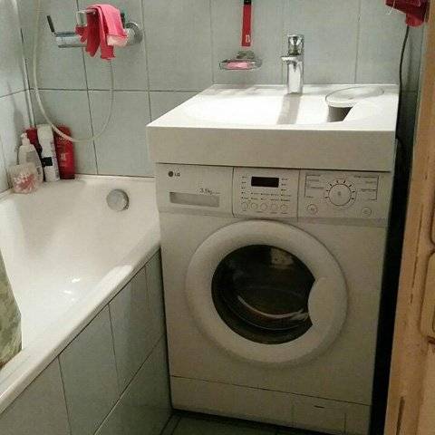 Как разместить стиральную машину в маленькой ванной