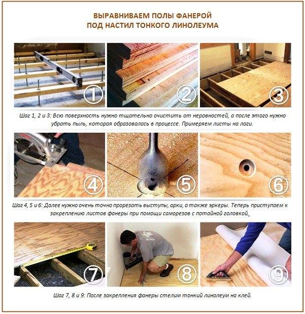 Как выровнять деревянный пол фанерой: разбор 4-х схем выравнивания в зависимости от величины перепадов