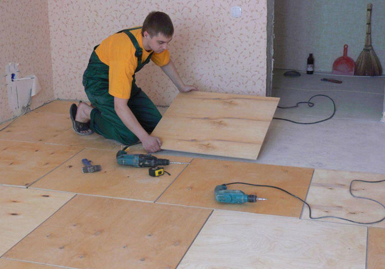 Выравнивание деревянного пола фанерой: все про укладку фанеры на деревянное основание