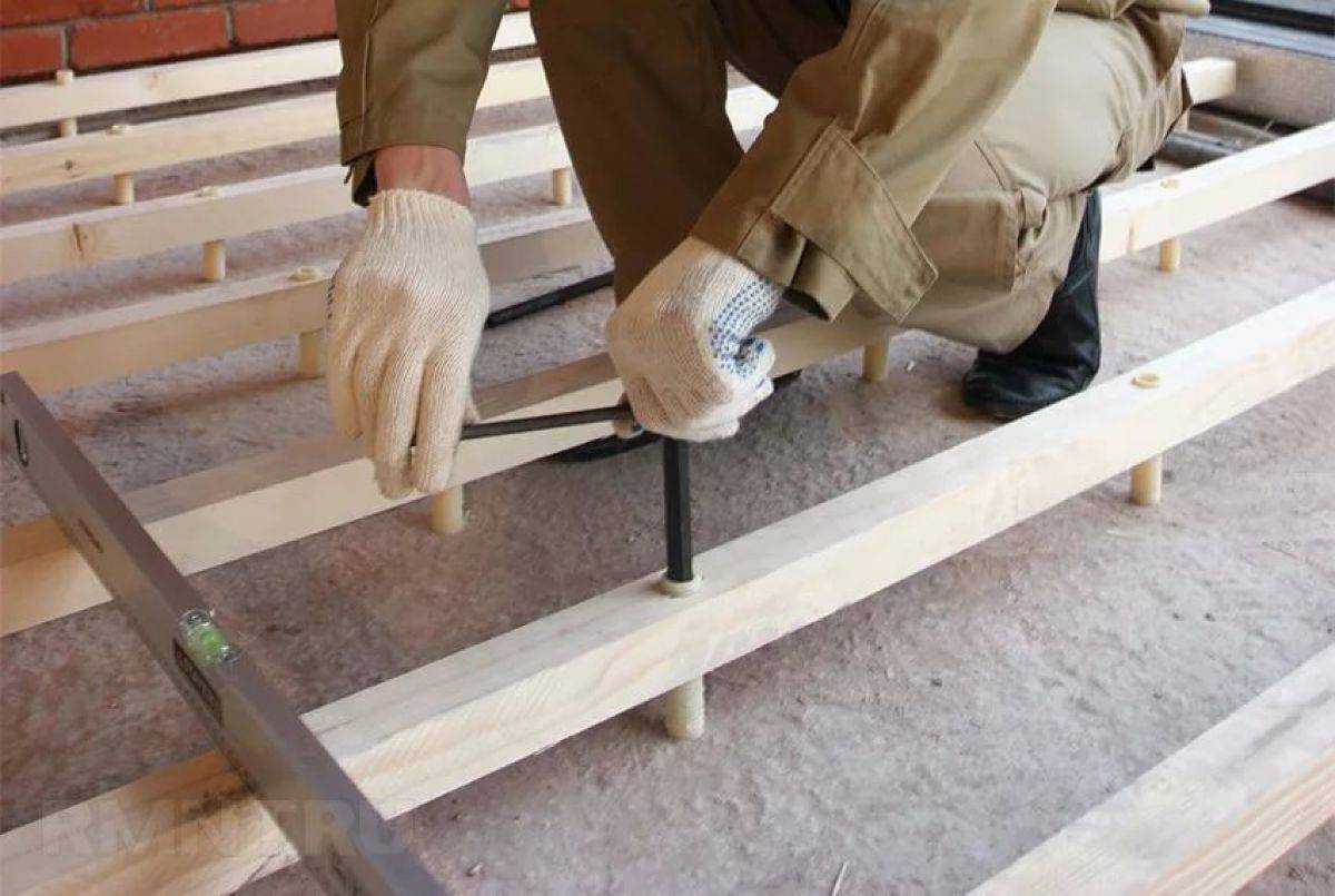 Крепление лаг к бетонному полу: укладка своими руками, как и чем крепить, фото