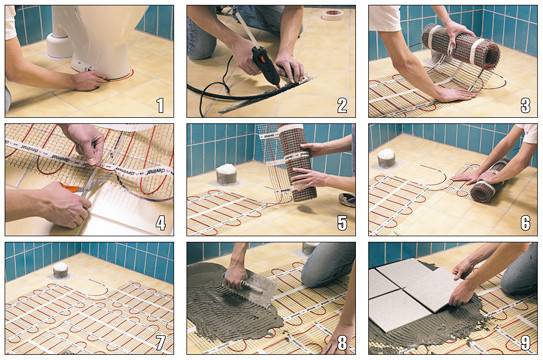 Как сделать монтаж теплого пола под плитку своими руками – пошаговое руководство по укладке электрического подогрева
