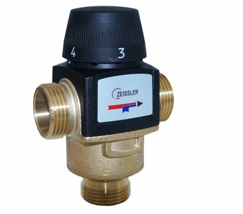 Термостатический клапан для теплого пола: трехходовой смесительный клапан с терморегулятором, термосмеситель, установка