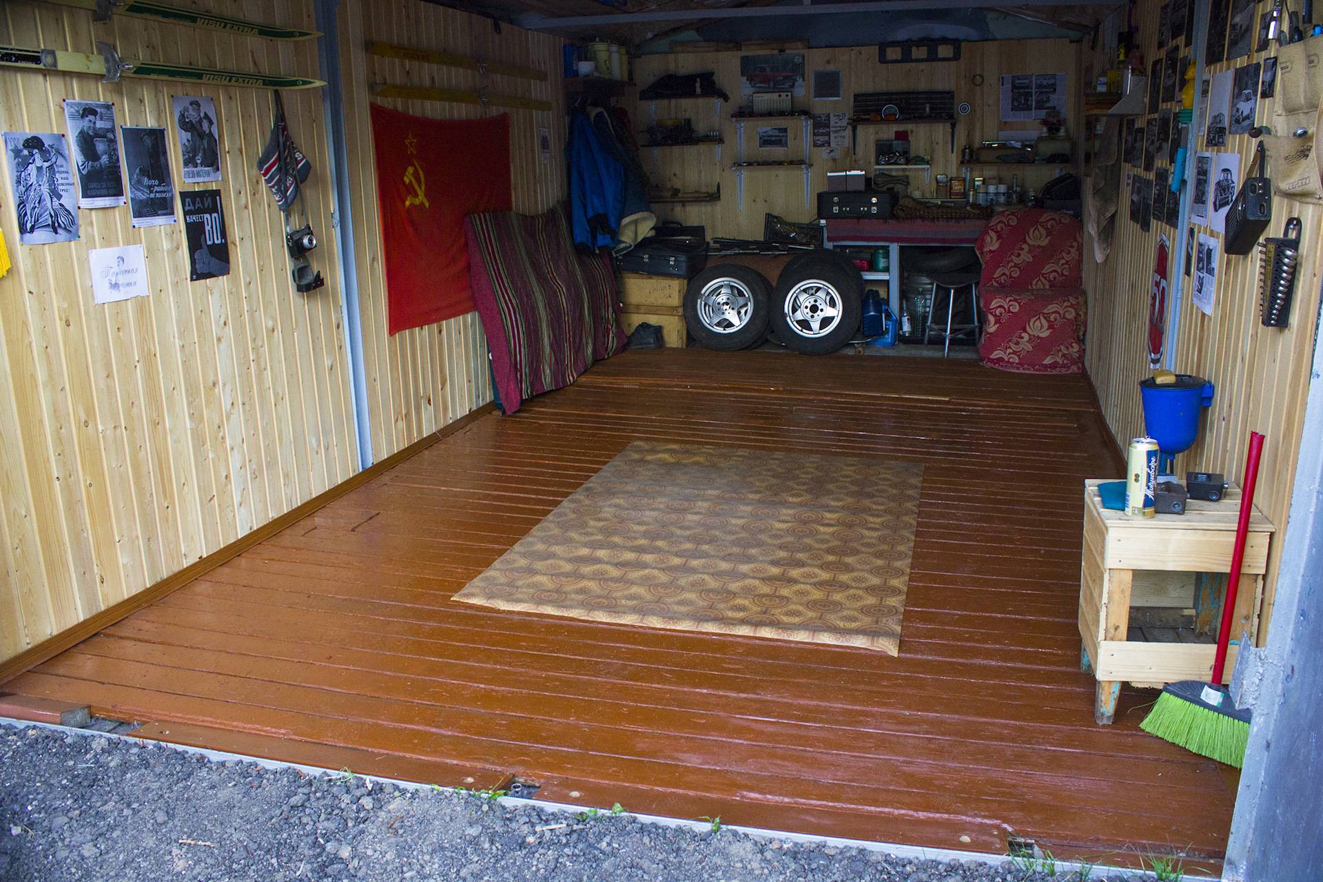 Деревянный пол в гараже своими руками